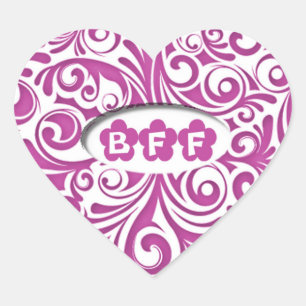 Pink BFF Heart Stickers