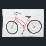Pink bicycle bike velo kitchen towel<br><div class="desc">Decorate your kitchen with this cool pink dutch bicycle dish towel. Makes a great housewarming or wedding gift! Check my shop for more matching colours and patterns.
You can customise it and add text too.
Check my shop for lots more colours and patterns!</div>