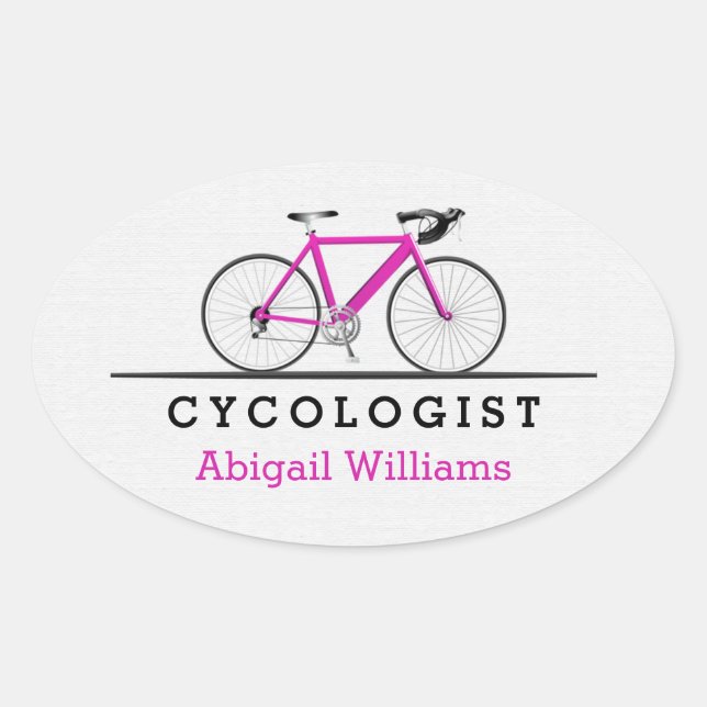 pink bicycle Cycologist Oval Sticker (Front)