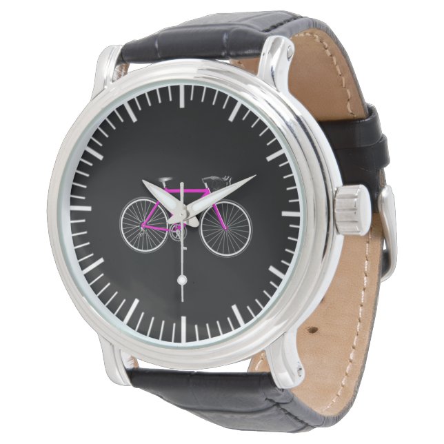Pink Bicycle On Black Watch (Angled)