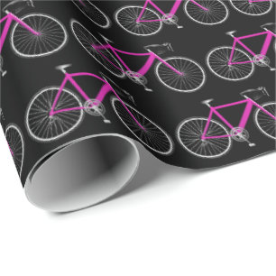 pink bicycle on black wrapping paper