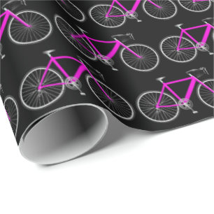 pink bicycle on black wrapping paper