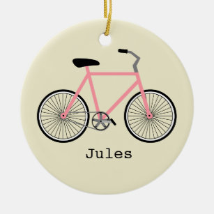 Pink Bicycle Personalised Ornament