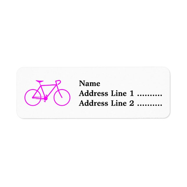 Pink Bicycle Silhouette Return Address Label (Front)