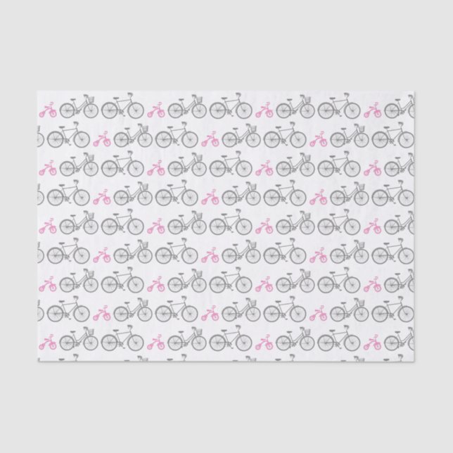 Pink Bicycle Tissue Paper (Front)