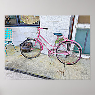Pink Bicycle -- wall poster