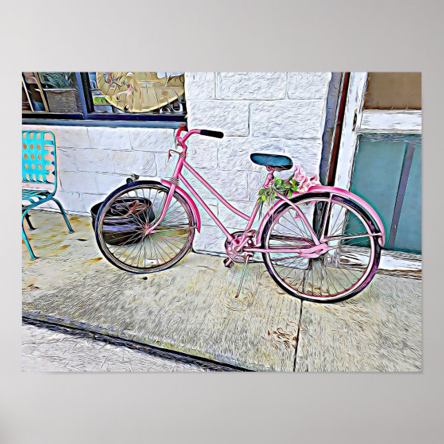 Pink Bicycle -- wall poster (Front)