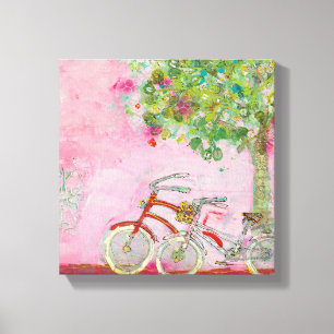 Pink Bicycles Canvas Print