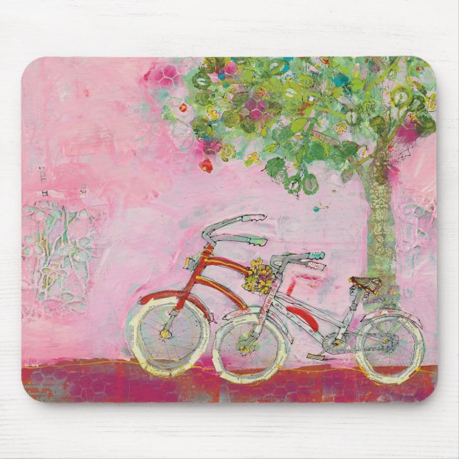 Pink Bicycles Mouse Mat (Front)