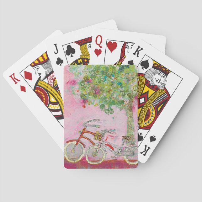 Pink Bicycles Playing Cards (Back)