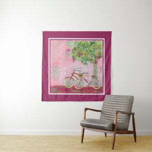 Pink Bicycles Tapestry