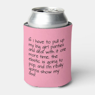Pink Big Girl Panties Saying Name Personalised Can Cooler