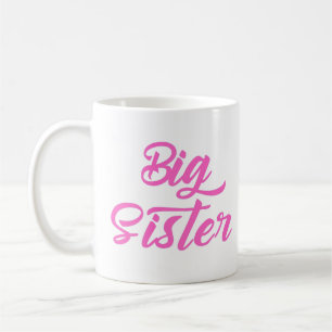 Pink Big Sister Typography Coffee Mug