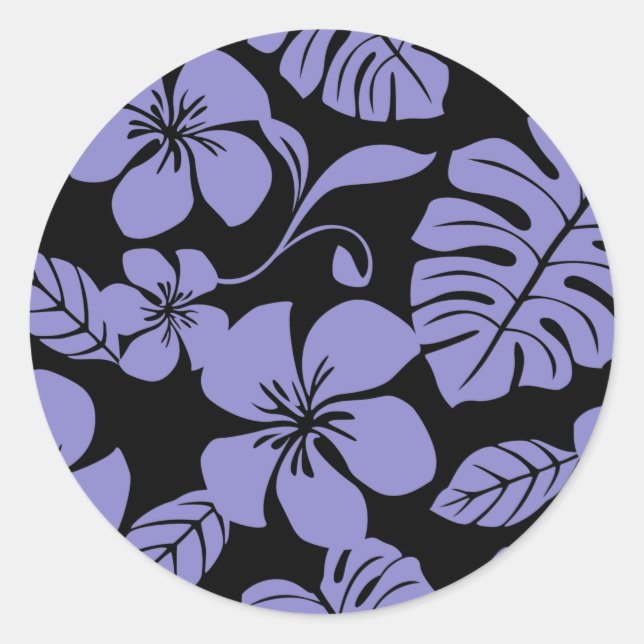 PINK BIKINI (BLACK/LAVENDER) CLASSIC ROUND STICKER (Front)