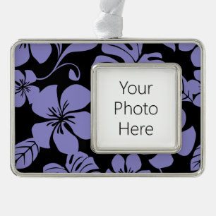 PINK BIKINI (BLACK/LAVENDER) SILVER PLATED FRAMED ORNAMENT