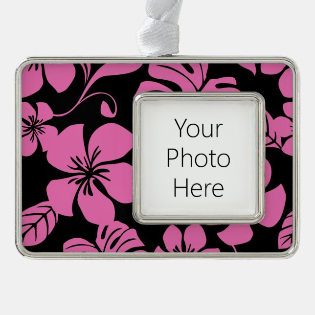 PINK BIKINI (BLACK/PINK) SILVER PLATED FRAMED ORNAMENT (Front)