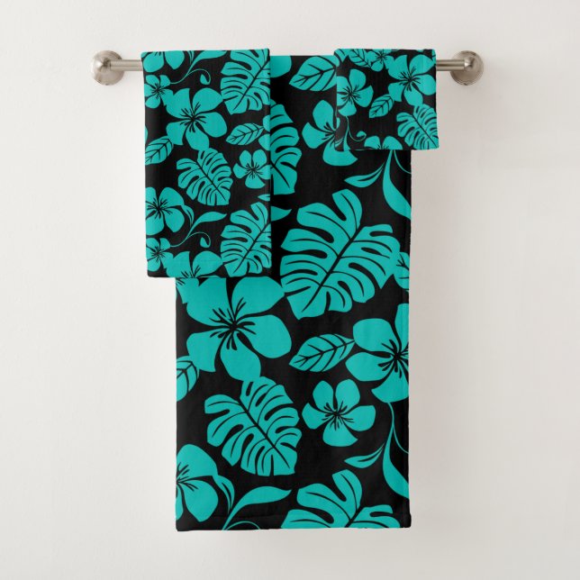PINK BIKINI (BLACK/TEAL) BATH TOWEL SET (Insitu)
