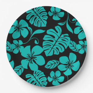 PINK BIKINI (BLACK/TEAL) PAPER PLATE