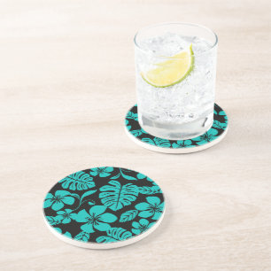 PINK BIKINI (BLACK/TEAL) Sandstone Coaster