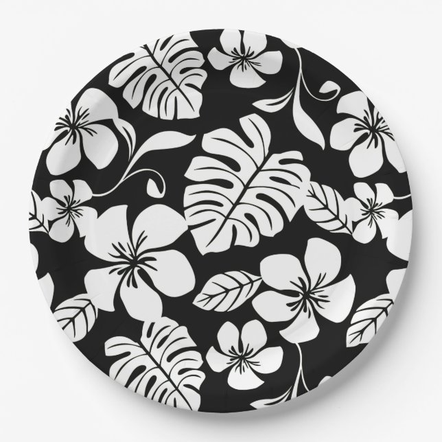 PINK BIKINI (BLACK/WHITE) Paper Plate (Front)