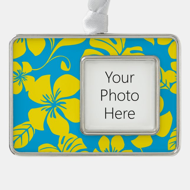 PINK BIKINI (BLUE/YELLOW) SILVER PLATED FRAMED ORNAMENT (Front)