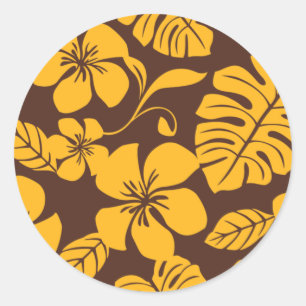 PINK BIKINI (BROWN/GOLD) CLASSIC ROUND STICKER