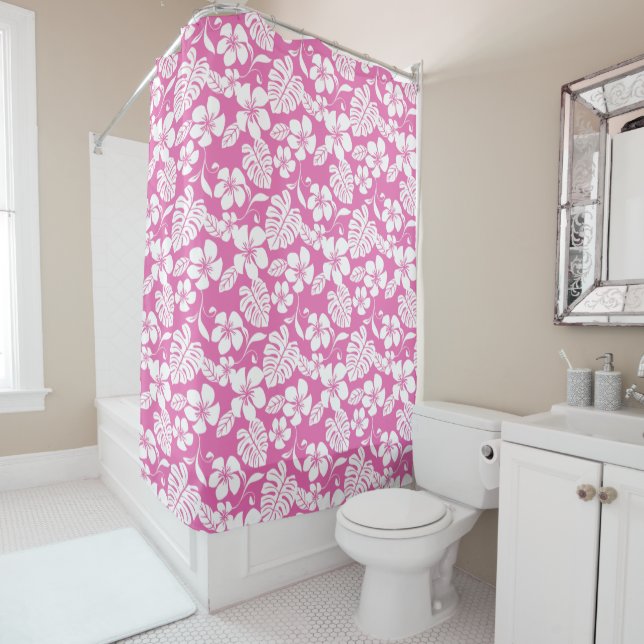 PINK BIKINI (FLAMINGO PINK) SHOWER CURTAIN (In Situ)