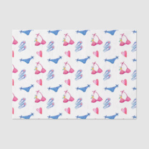 Pink Bikini & Flip Flops (Design 72 Pink Series) Tissue Paper