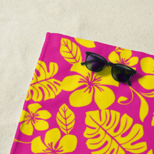 PINK BIKINI (HOT PINK/YELLOW) BEACH TOWEL