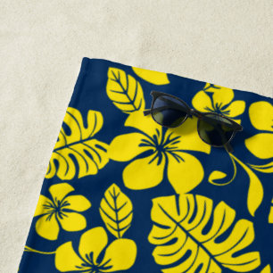 PINK BIKINI (NAVY/YELLOW) BEACH TOWEL