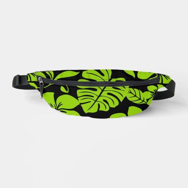 PINK BIKINI PATTERN IN BLACK/LIME BUM BAGS (Front)