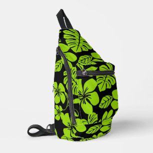 PINK BIKINI PATTERN IN BLACK/LIME SLING BAG