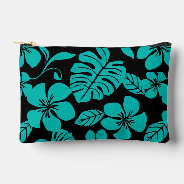 PINK BIKINI PATTERN IN BLACK/TEAL ACCESSORY POUCH (Front)