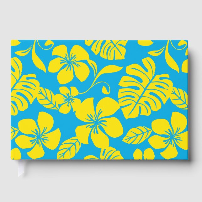 PINK BIKINI PATTERN IN BLUE AND YELLOW GUEST BOOK (Front)