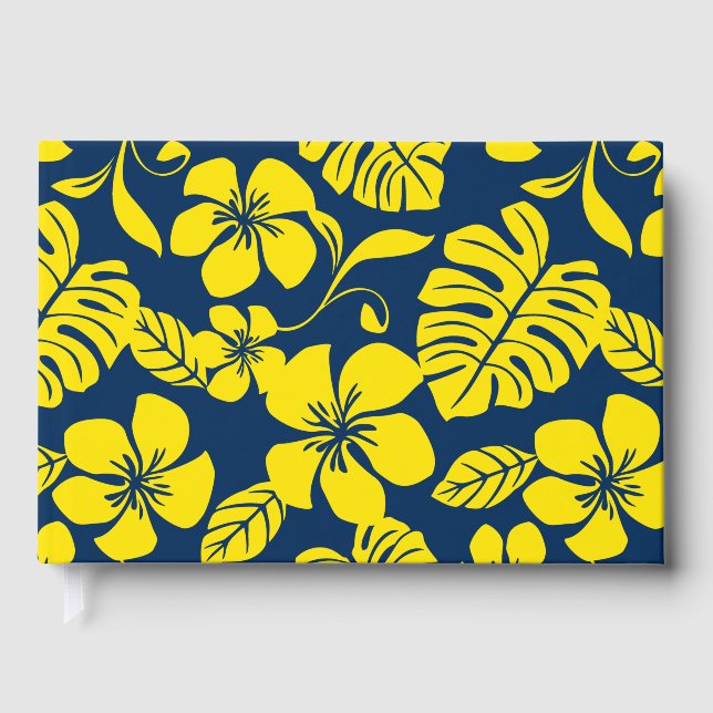 PINK BIKINI PATTERN IN DARK BLUE/YELLOW GUEST BOOK (Front)