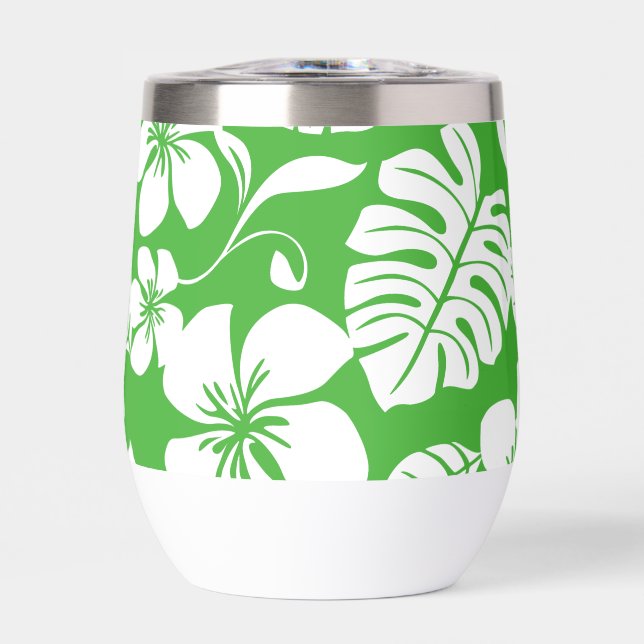 PINK BIKINI PATTERN IN GRASS GREEN (Front)