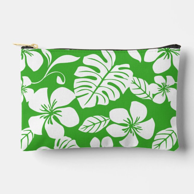 PINK BIKINI PATTERN IN GRASS GREEN ACCESSORY POUCH (Front)