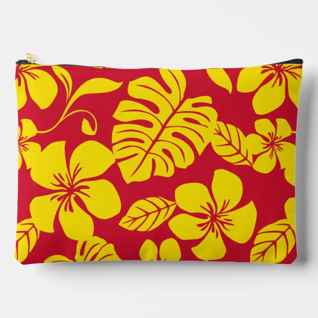 PINK BIKINI PATTERN IN RED/GOLD ACCESSORY POUCH (Front)