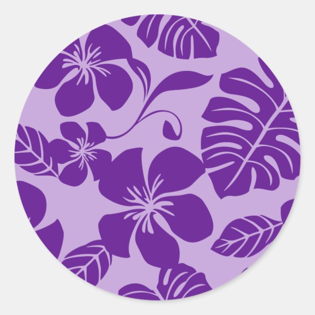 PINK BIKINI (PURPLE x 2) CLASSIC ROUND STICKER (Front)