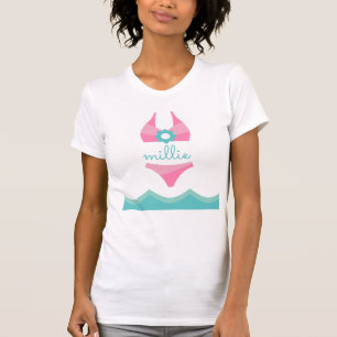 Pink Bikini Swimsuit Personalised T-Shirt