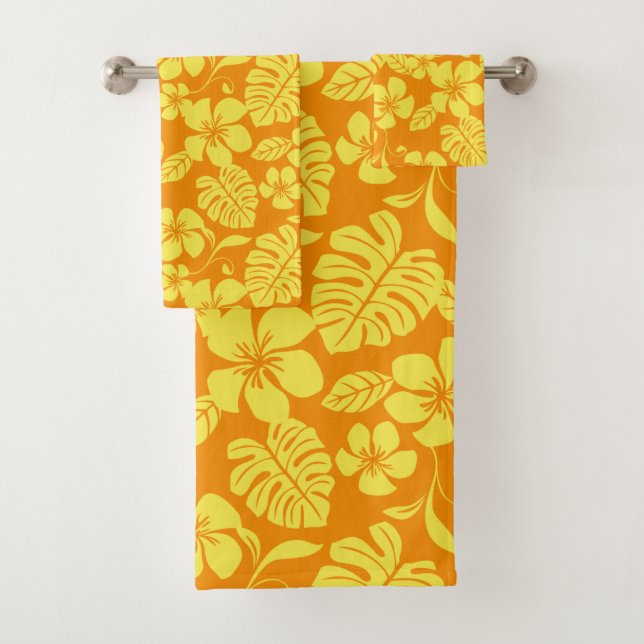 PINK BIKINI (TANGERINE/YELLOW) BATH TOWEL SET (Insitu)