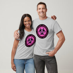 Pink Bilingual Biohazard Symbol T-Shirt