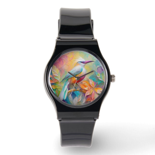 Pink Billed Red Breasted Fantasy Bird Watch (Front)