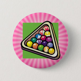 Pink Billiards 6 Cm Round Badge