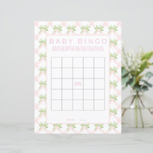 Pink Bingo Baby Shower Game Paper Sheet