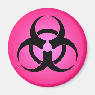 Pink Biohazard Symbol Magnet