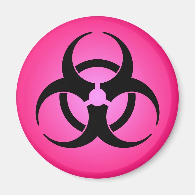 Pink Biohazard Symbol Magnet (Front)