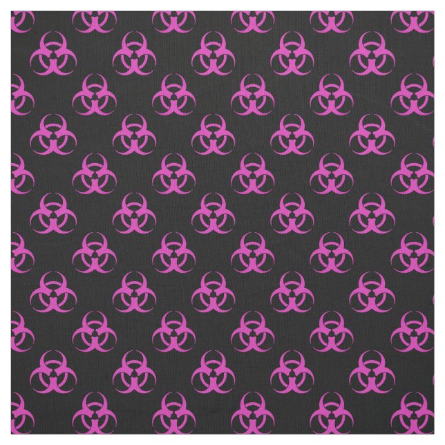Pink Biohazard Symbol Pattern Fabric (Swatch)