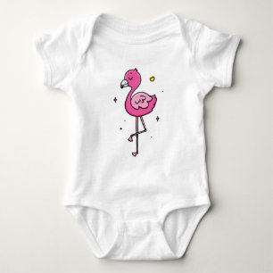 Pink bird baby bodysuit