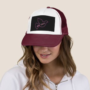 Pink Bird fly with Add own Text-Cap Lovely Peace Trucker Hat